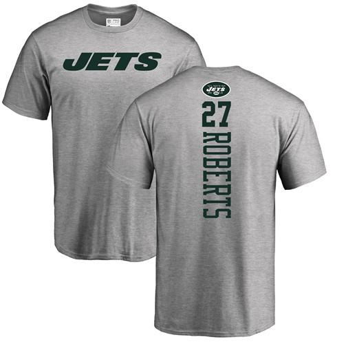 New York Jets Men Ash Darryl Roberts Backer NFL Football #27 T Shirt